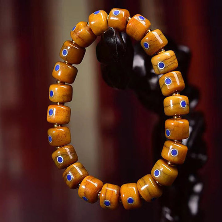 BWOOOH Vintage Tibetan Bone Beads Braided Rope Positive Balance Bracelet