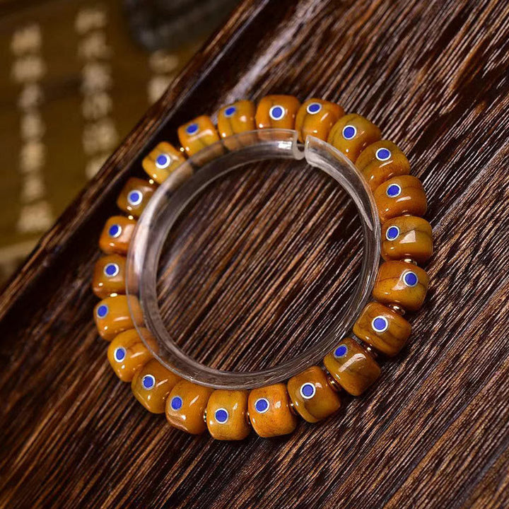 BWOOOH Vintage Tibetan Bone Beads Braided Rope Positive Balance Bracelet