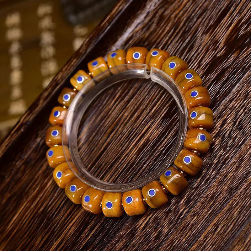 BWOOOH Vintage Tibetan Bone Beads Braided Rope Positive Balance Bracelet