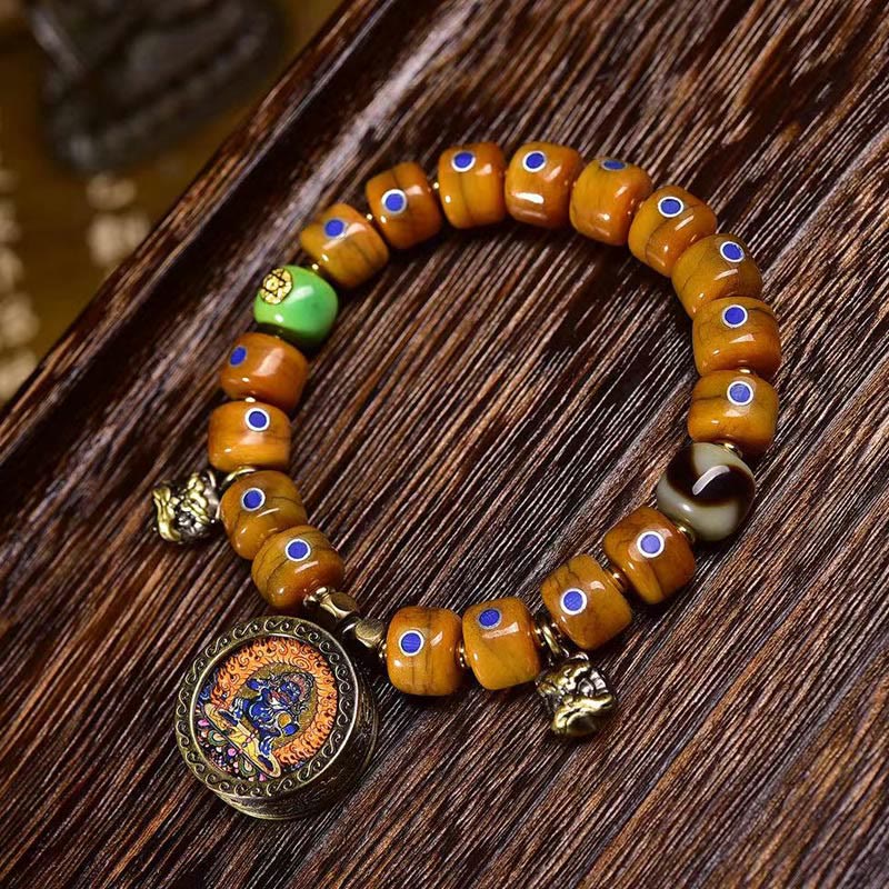 BWOOOH Vintage Tibetan Bone Beads Braided Rope Positive Balance Bracelet — natural stone Tibetan bracelet for spiritual he...