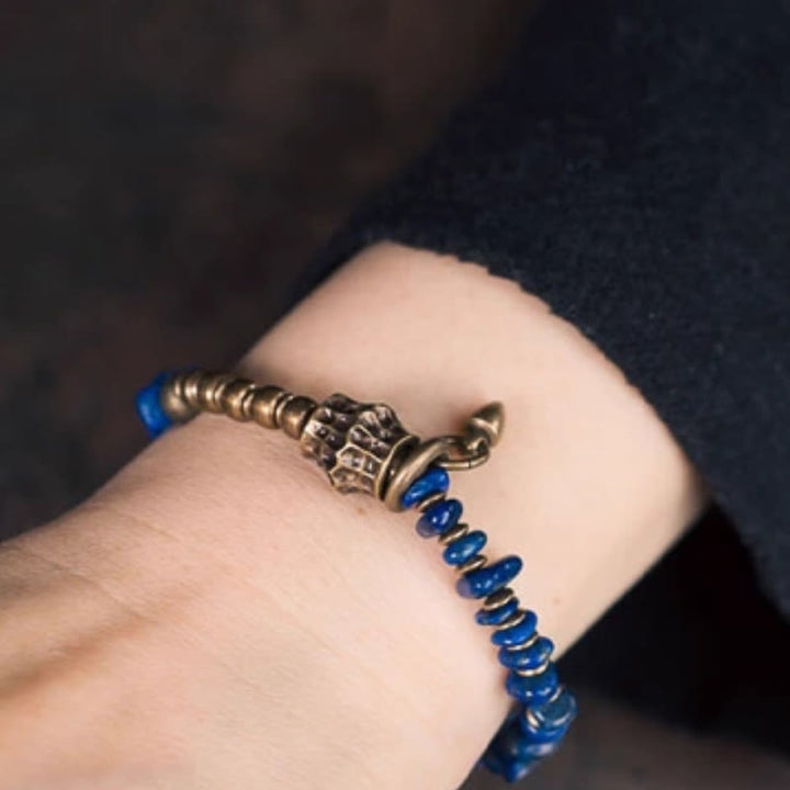 BWOOOH Vintage Irregular Shape Design Lazurite Positive Bracelet