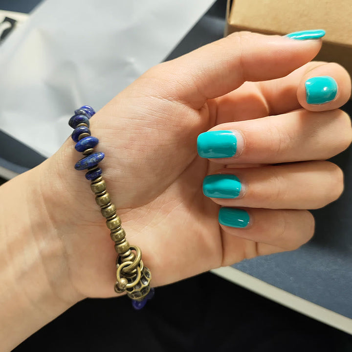 BWOOOH Vintage Irregular Shape Design Lazurite Positive Bracelet