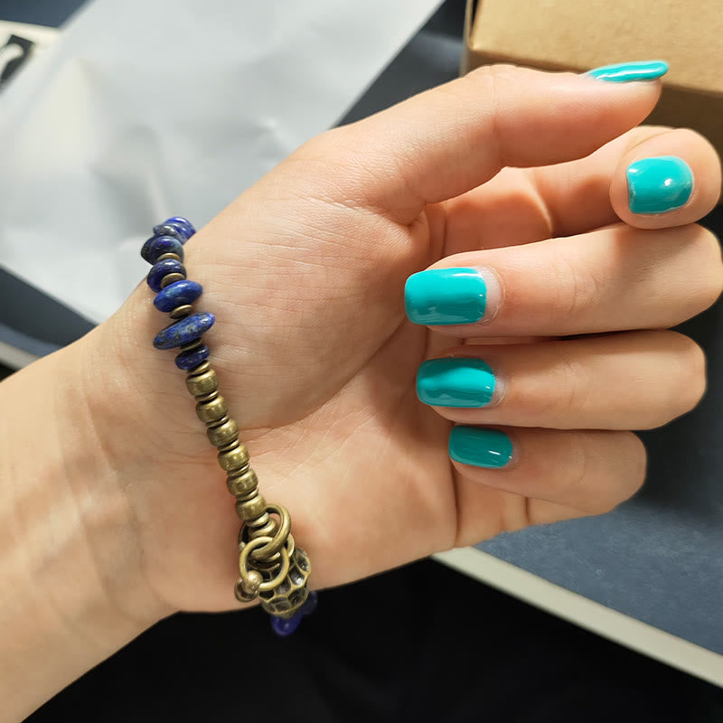 BWOOOH Vintage Irregular Shape Design Lazurite Positive Bracelet