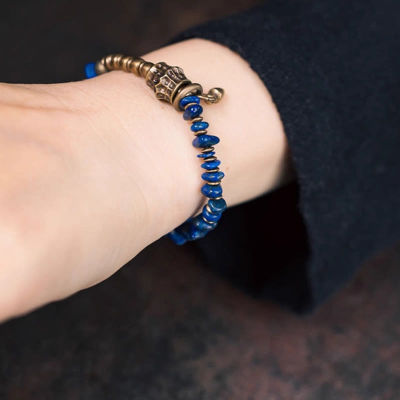 BWOOOH Vintage Irregular Shape Design Lazurite Positive Bracelet