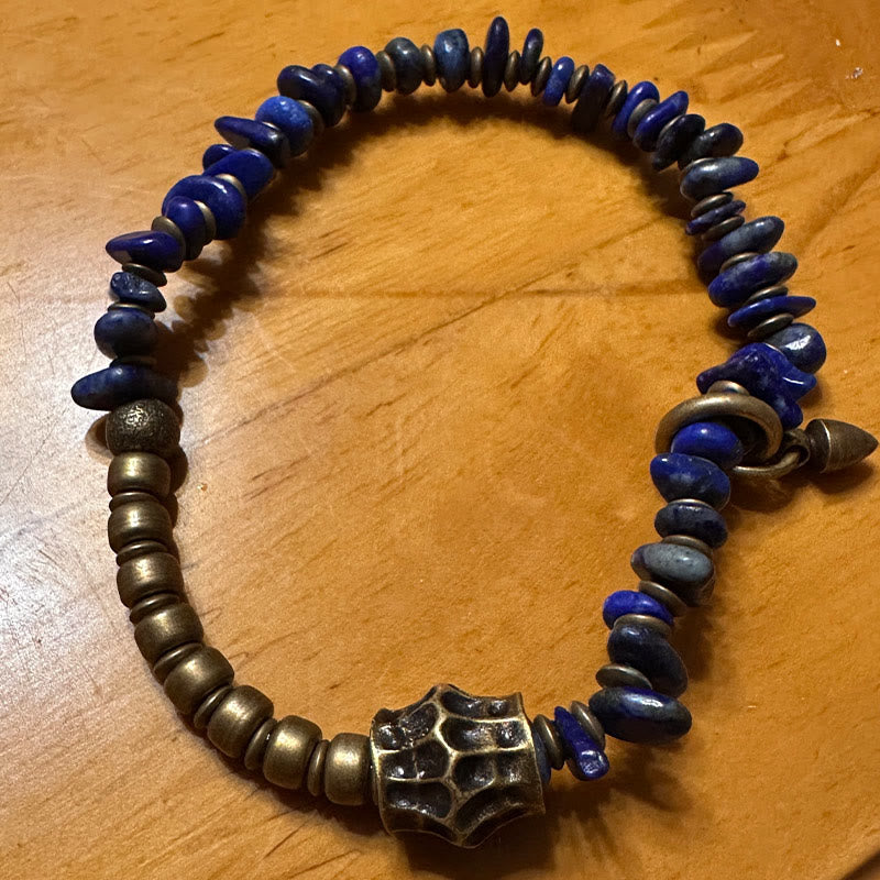 BWOOOH Vintage Irregular Shape Design Lazurite Positive Bracelet