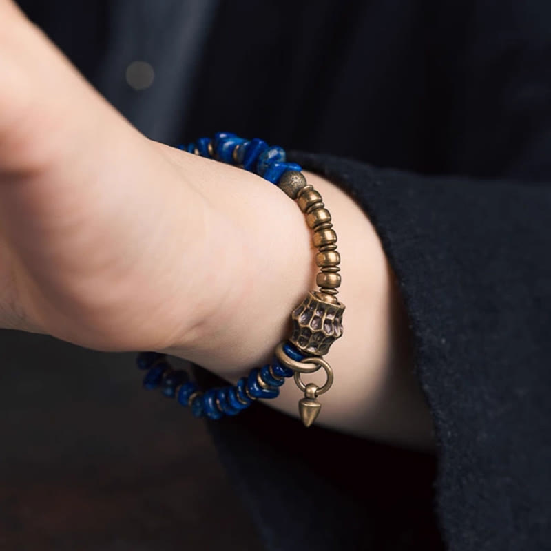 BWOOOH Vintage Irregular Shape Design Lazurite Positive Bracelet
