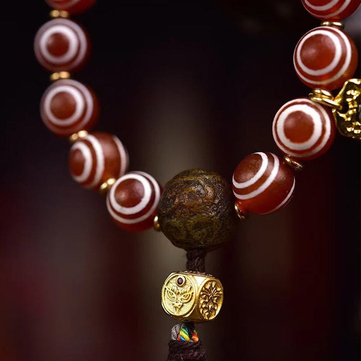 BWOOOH Tibetan Zakiram Red Agate Confidence Bracelet