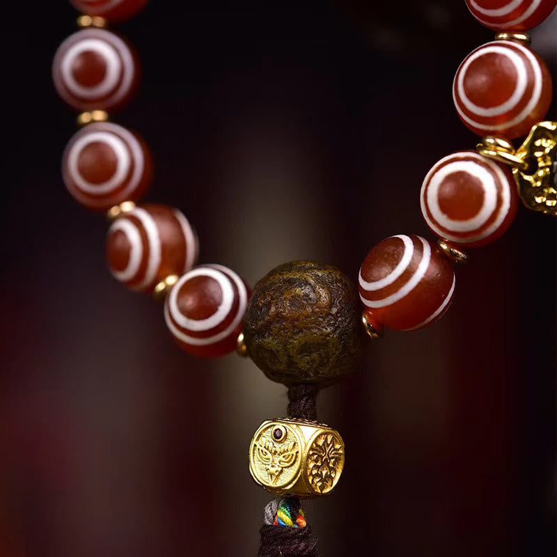 BWOOOH Tibetan Zakiram Red Agate Confidence Bracelet
