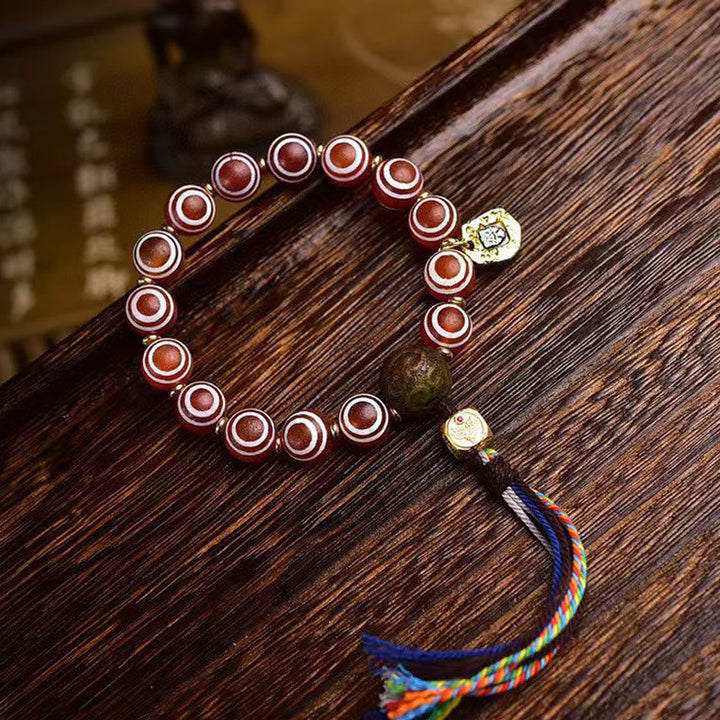 BWOOOH Tibetan Zakiram Red Agate Confidence Bracelet