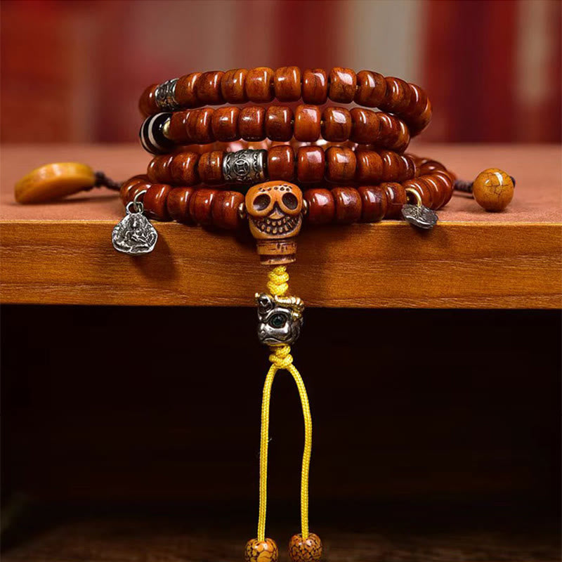 Buddha Stones Tibet 108 Beads Bone Beads Dzi Bead Strength Mala