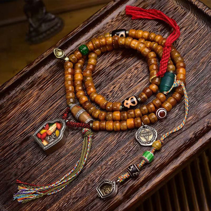 Buddha Stones Tibetan 108 Beads Camel Bone Luck Tassel Mala