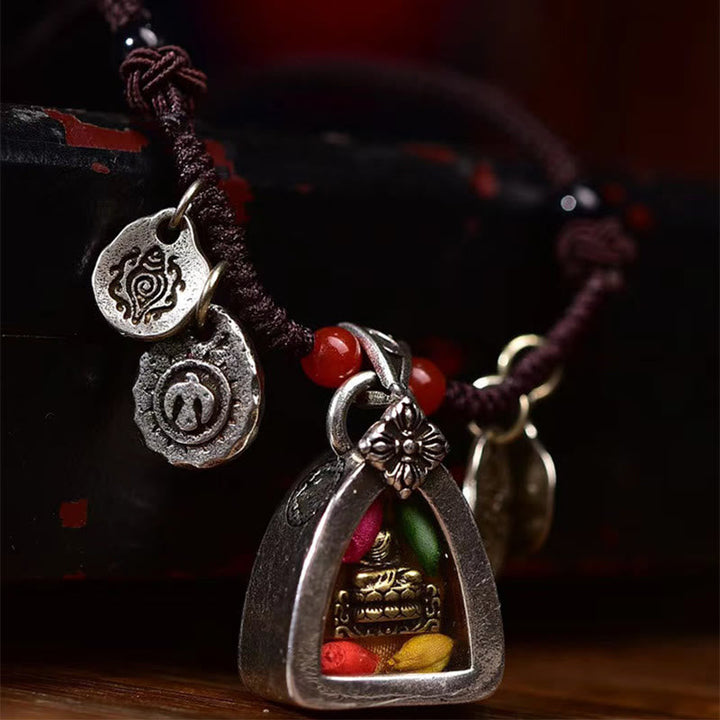 BWOOOH Tibetan Medicine Buddha Compassion Braided Rope Necklace Pendant