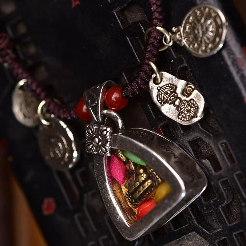 BWOOOH Tibetan Medicine Buddha Compassion Braided Rope Necklace Pendant