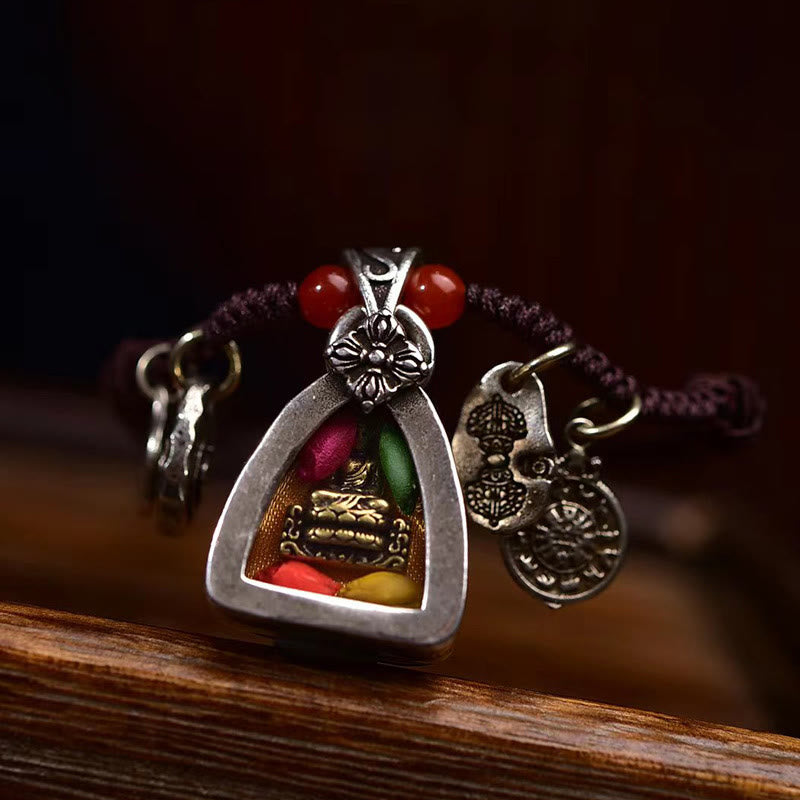 BWOOOH Tibetan Medicine Buddha Compassion Braided Rope Necklace Pendant