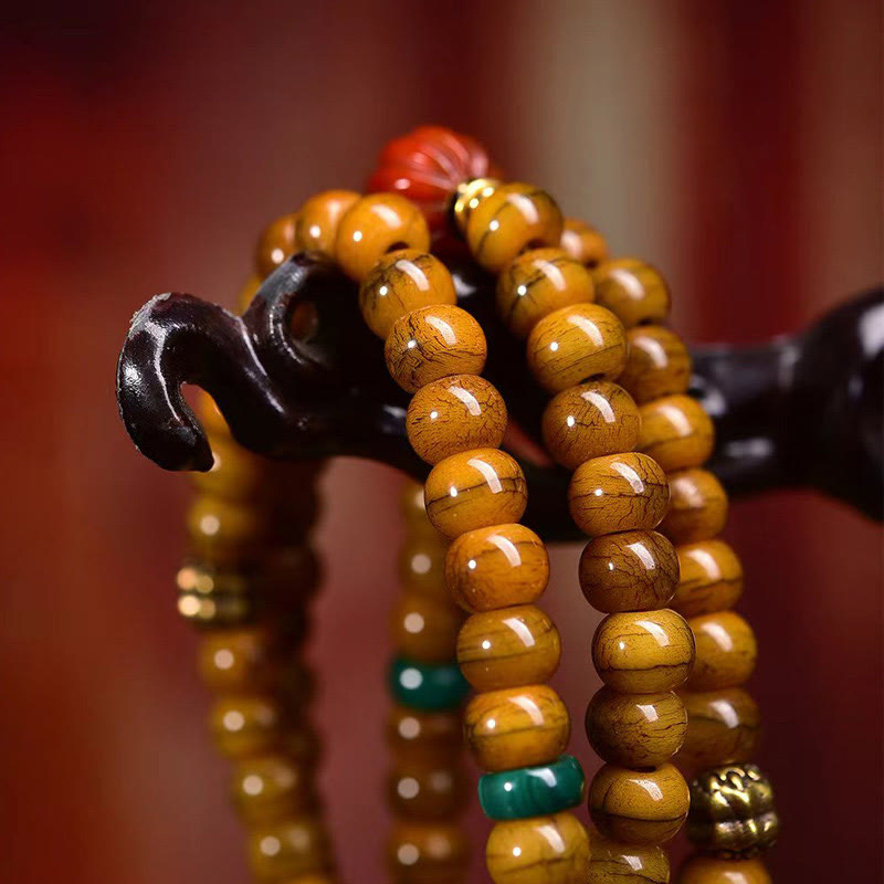 Buddha Stones Tibetan 108 Beads Bone Beads Dzi Bead Keep Away Evil Spirits Mala