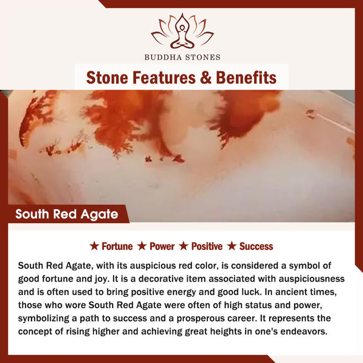 Buddha Stones Natural South Red Agate Bagua Dzi Bead Power Bracelet