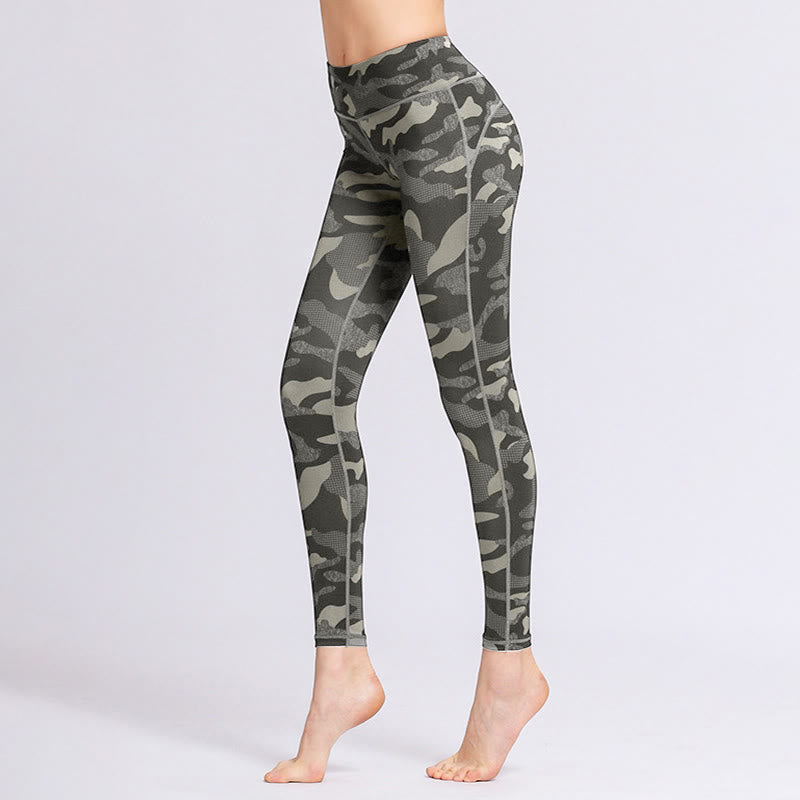 BWOOOH printed yoga leggings - Camo Print Sports Fitness Yoga High Wais