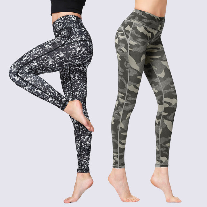 BWOOOH printed yoga leggings - Camo Print Sports Fitness Yoga High Wais