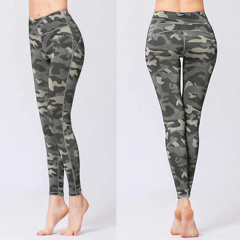 BWOOOH printed yoga leggings - Camo Print Sports Fitness Yoga High Wais