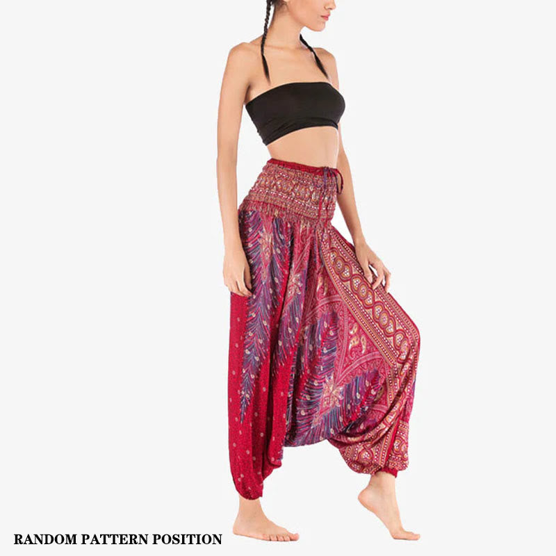 BWOOOH printed harem pants - Two Style Wear Feathers Geometric Patter