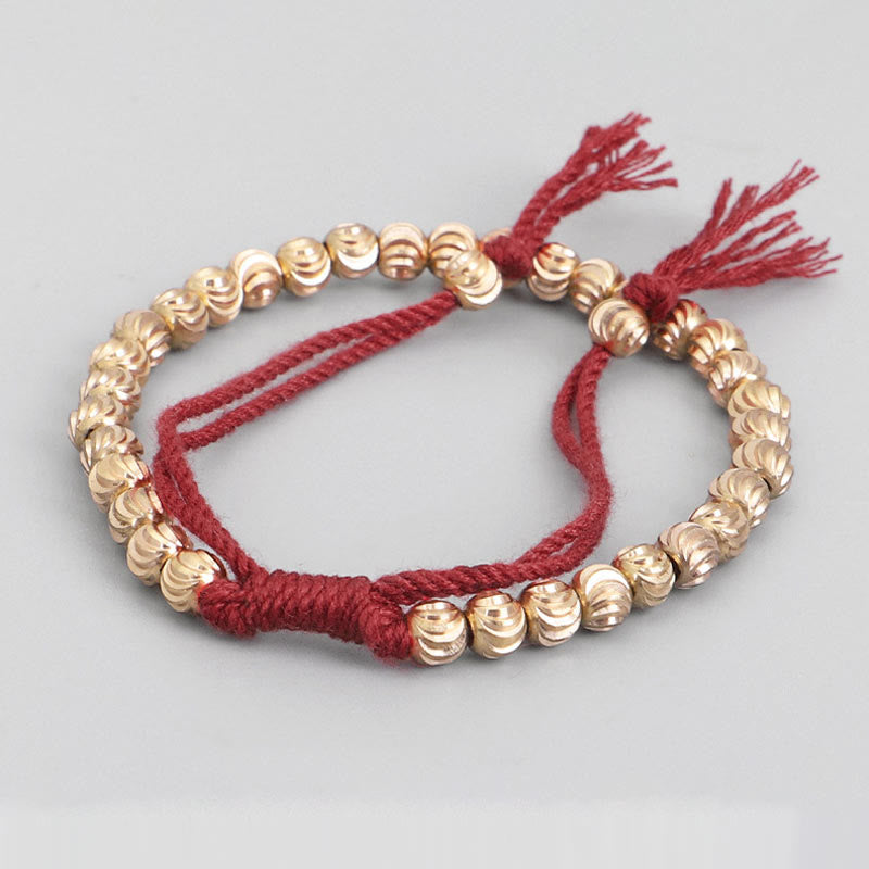 BWOOOH Tibetan Handmade Copper Bead Luck String Bracelet | natural stone spiritual bracelet for healing and mindful living