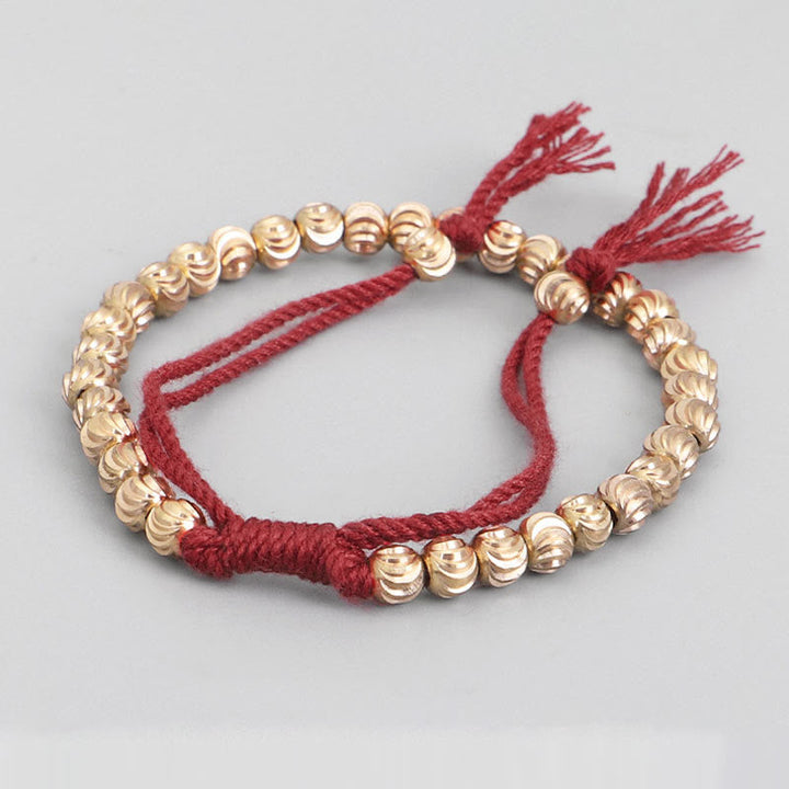BWOOOH Tibetan Handmade Copper Bead Luck String Bracelet | natural stone spiritual bracelet for healing and mindful living