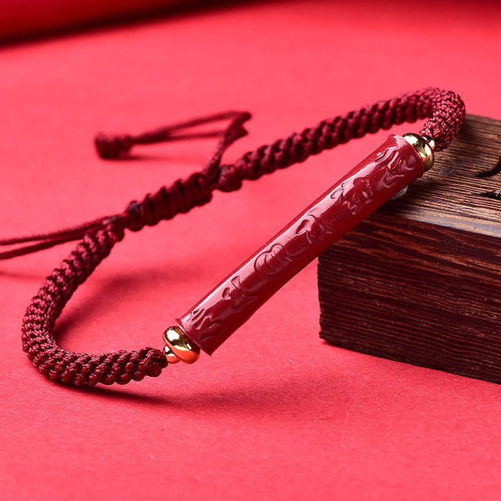 BWOOOH Handmade Cinnabar Om Mani Padme Hum Heart Sutra Bl
