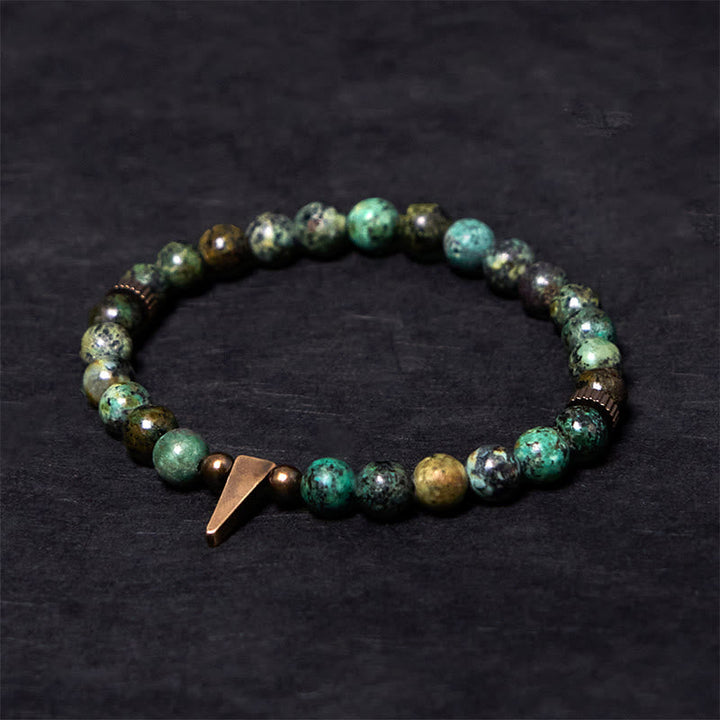 BWOOOH Vintage Distressed Design Turquoise Copper Balance Bracelet — Turquoise spiritual jewelry for spiritual healing and...