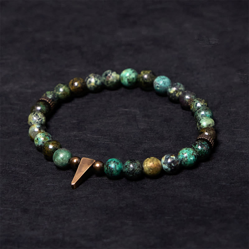 BWOOOH Vintage Distressed Design Turquoise Copper Balance Bracelet — Turquoise spiritual jewelry for spiritual healing and...