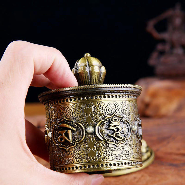 Buddha Stones Tibetan Blessing Prayer Wheel Car Decoration