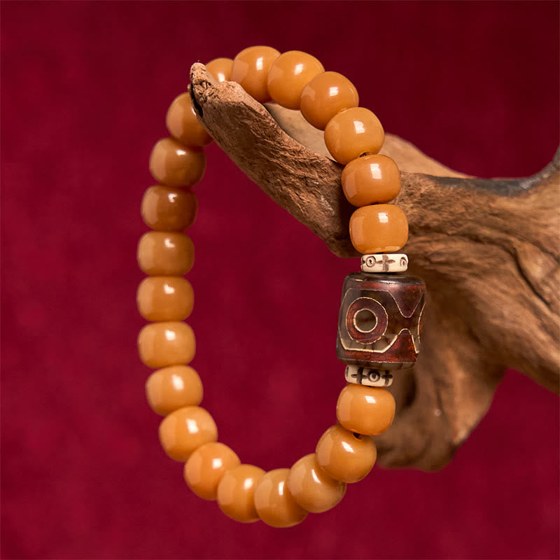 Buddha Stones Tibetan Bodhi Seed Dzi Bead Keep Away Evil Spirits Bracelet