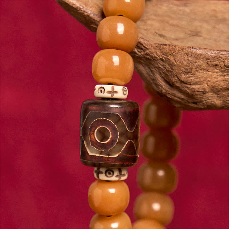 Buddha Stones Tibetan Bodhi Seed Dzi Bead Keep Away Evil Spirits Bracelet