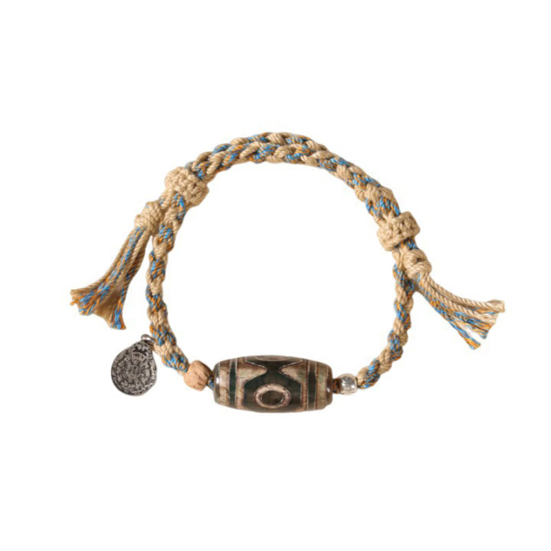 BWOOOH Handmade Tibetan Dzi Bead Wealth Protection Braide