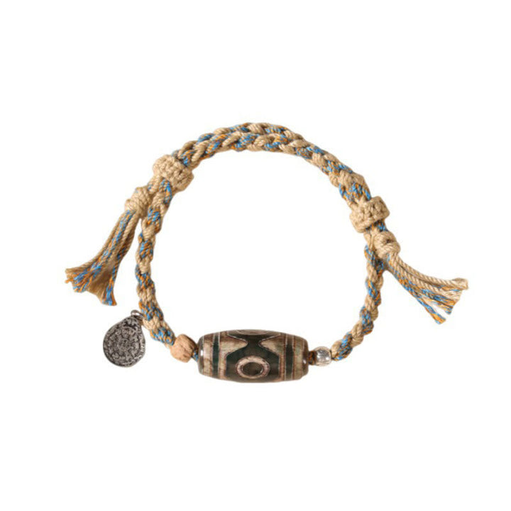 BWOOOH "May Blessings Protect Your Journey" Dzi Bead Brac