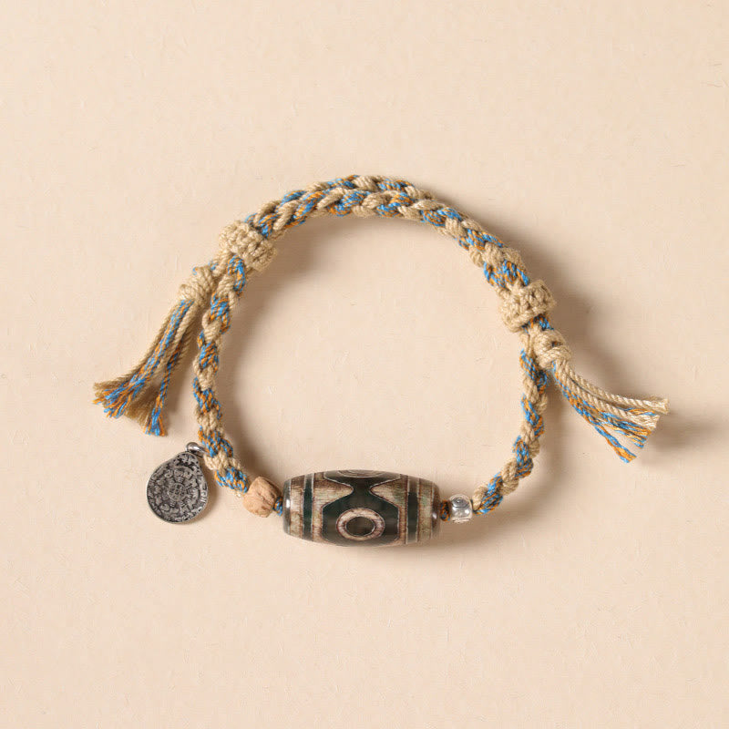 BWOOOH "May Blessings Protect Your Journey" Dzi Bead Brac