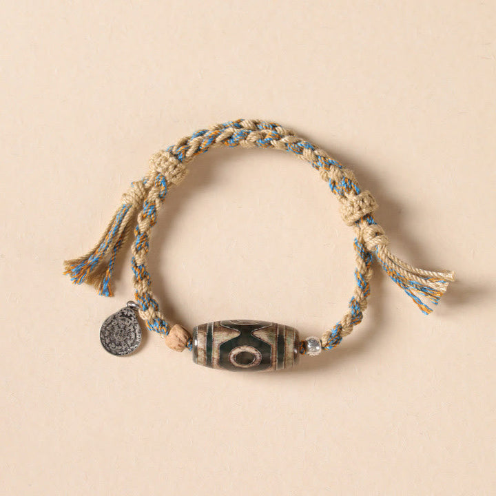 BWOOOH Handmade Tibetan Dzi Bead Wealth Protection Braide