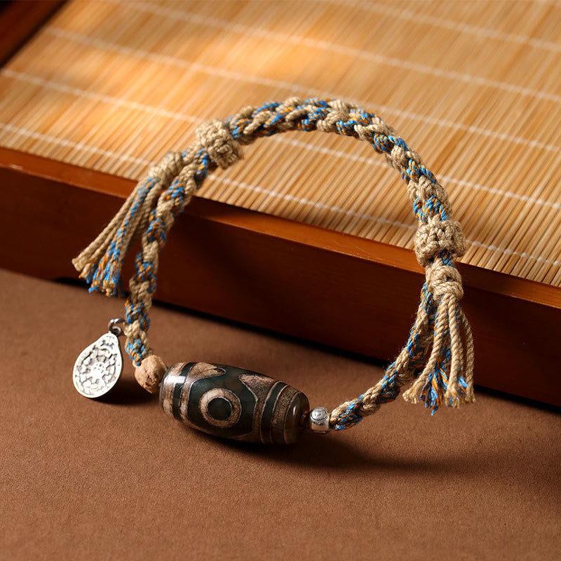 BWOOOH Handmade Tibetan Dzi Bead Wealth Protection Braide