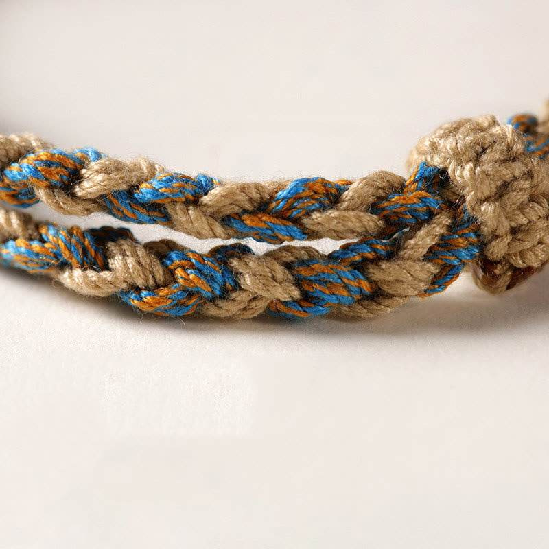 BWOOOH Handmade Tibetan Dzi Bead Wealth Protection Braide