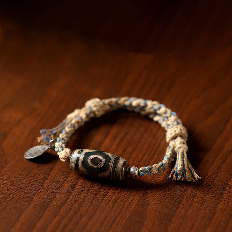 BWOOOH "May Blessings Protect Your Journey" Dzi Bead Brac