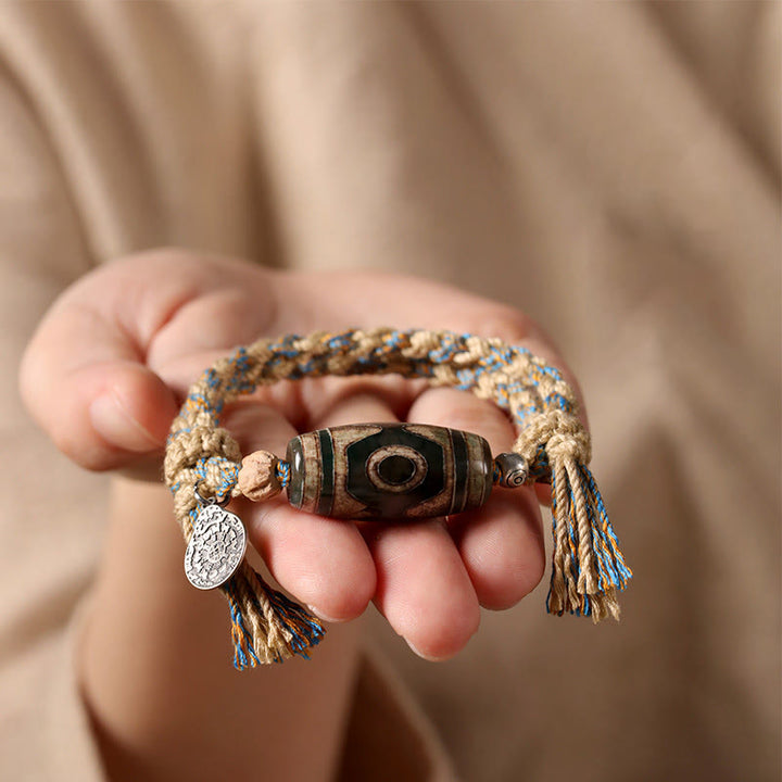 BWOOOH Handmade Tibetan Dzi Bead Wealth Protection Braide