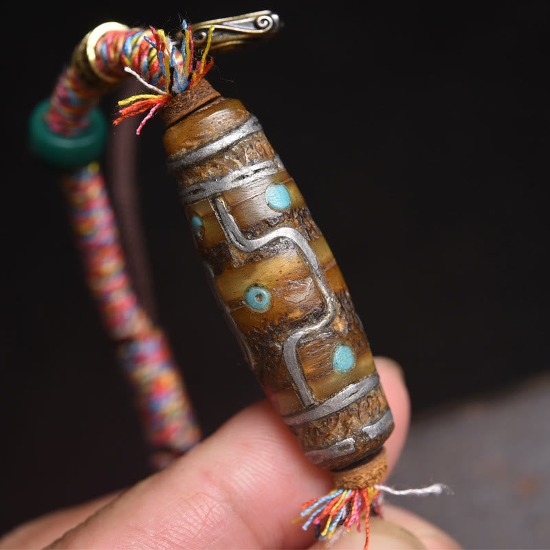 BWOOOH Handcrafted Tibetan Nine-eye Dzi Bead Protection R