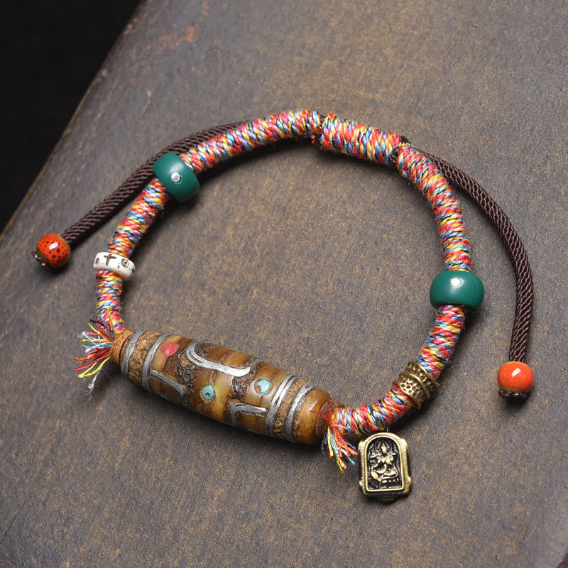 BWOOOH Handcrafted Tibetan Nine-eye Dzi Bead Protection R