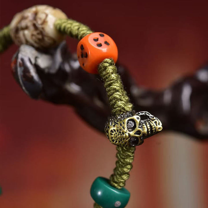 BWOOOH Tibetan Dragon Pattern Dice Handmade Rope Bracelet