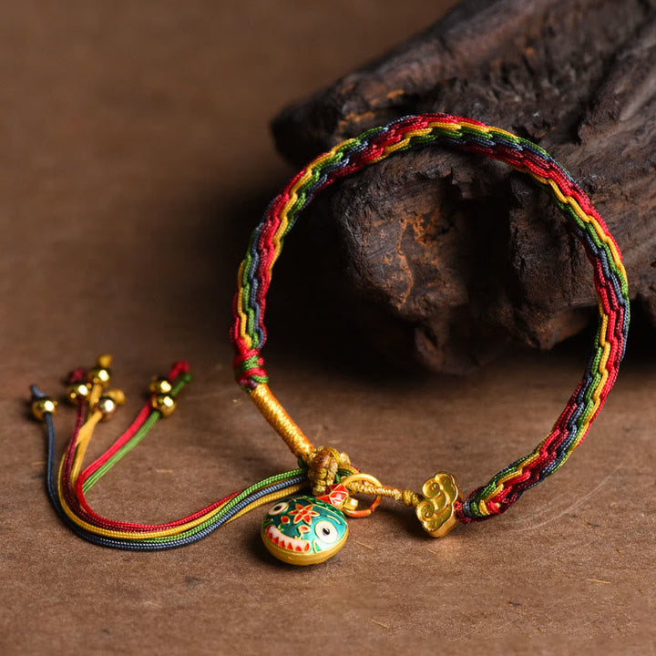 BWOOOH Tibet Gold Swallowing Beast Family Luck Knot Braid