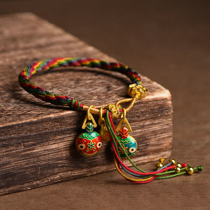 BWOOOH Tibet Gold Swallowing Beast Family Luck Knot Braid