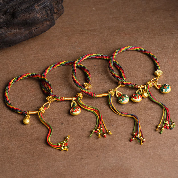 BWOOOH Tibet Gold Swallowing Beast Family Luck Knot Braid