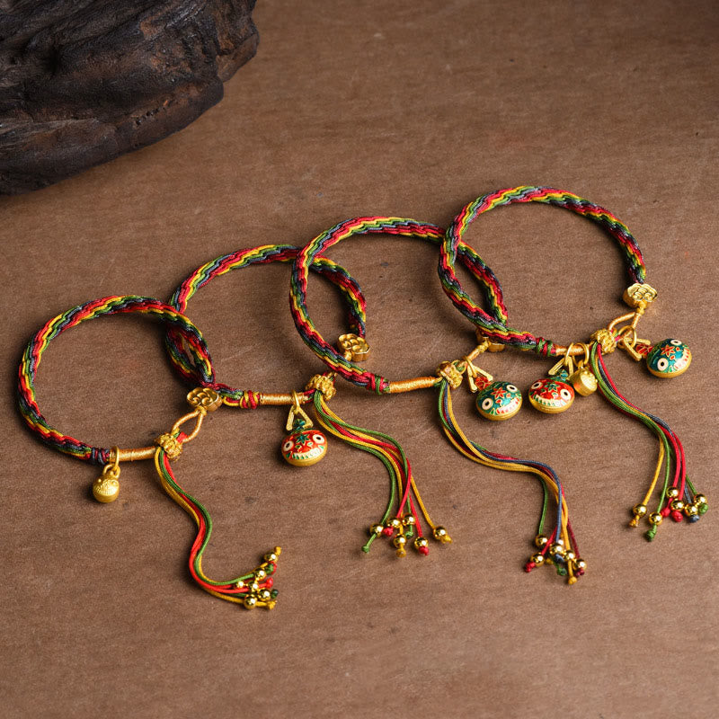 BWOOOH Tibet Gold Swallowing Beast Family Luck Knot Braid
