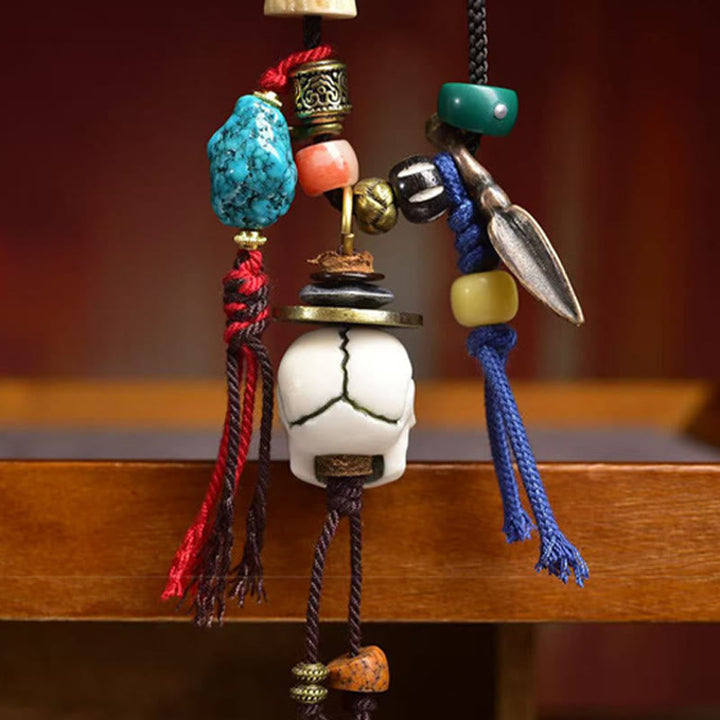 BWOOOH Tibetan Skull The Lord of the Corpse Forest New Beginning Rope Necklace Pendant