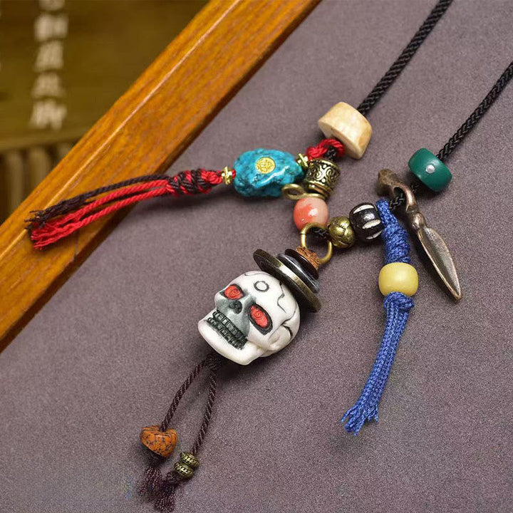 BWOOOH Tibetan Skull The Lord of the Corpse Forest New Beginning Rope Necklace Pendant