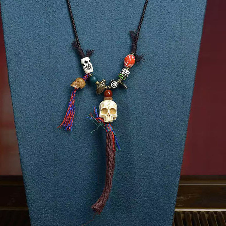 BWOOOH Tibetan Skull The Lord Of The Corpse Forest Keep Away Evil Spirits Necklace Pendant